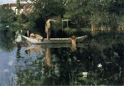 William Stott of Oldham The Bathing Place oil on canvas